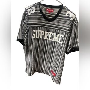 Supreme Black and White Striped Tee